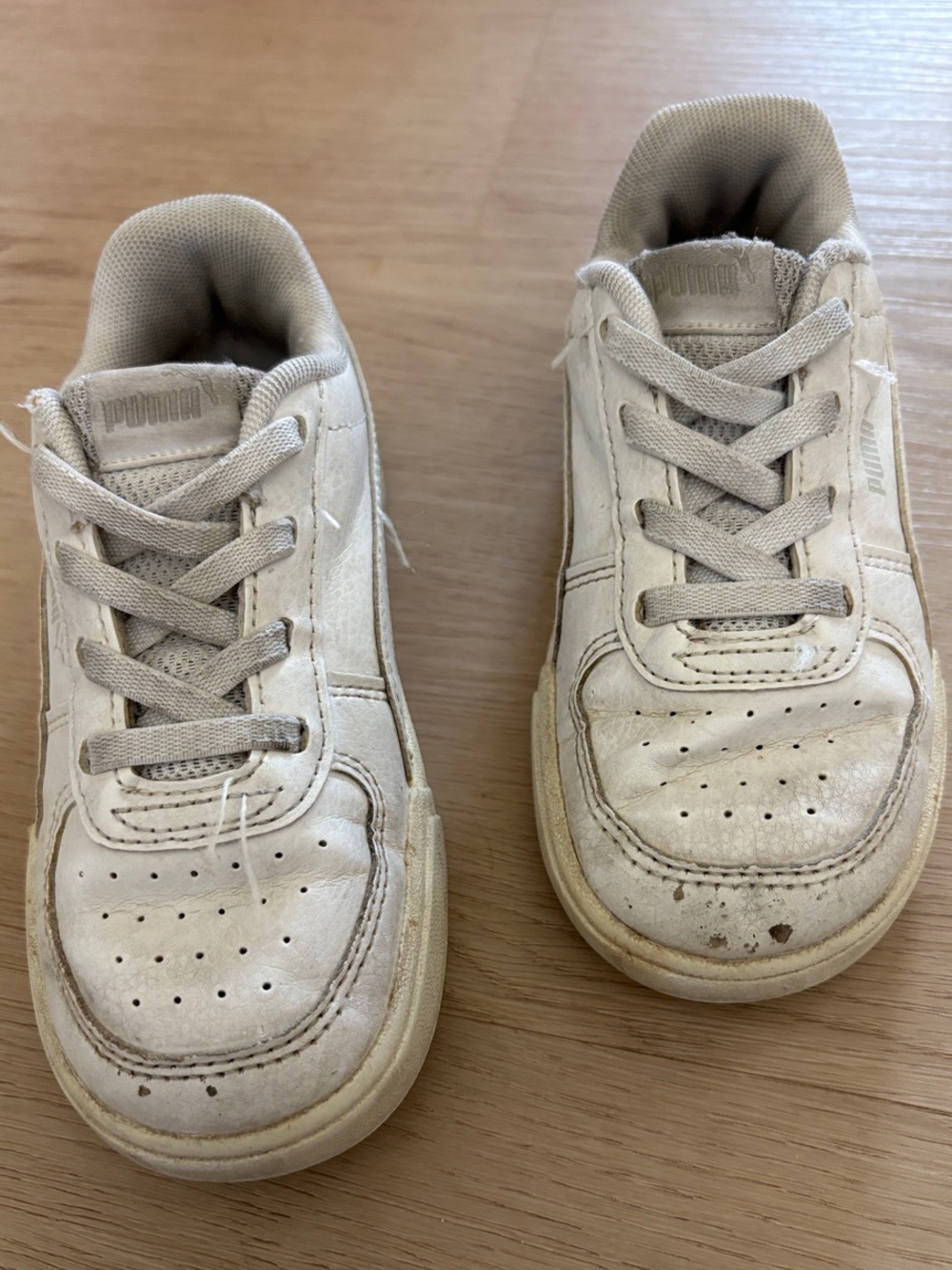 Puma Kids White Lace-Up Sneakers
